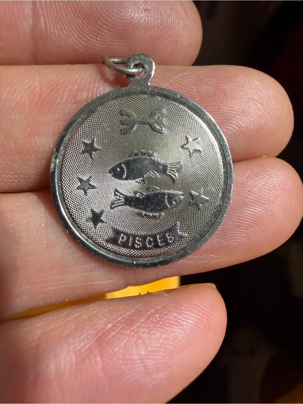 Vintage Pisces Zodiac Sterling Silver Charm